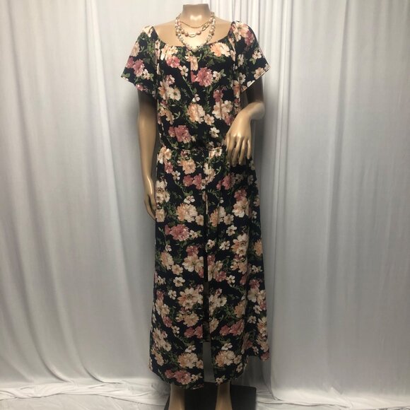 Vine and Love Dress Shorts Underneath Womens Size Large Navy Floral Cute Comfy - Picture 1 of 9